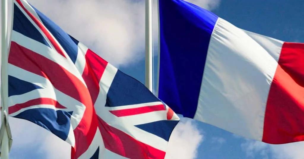 Bandiere Francia e Gran Bretagna