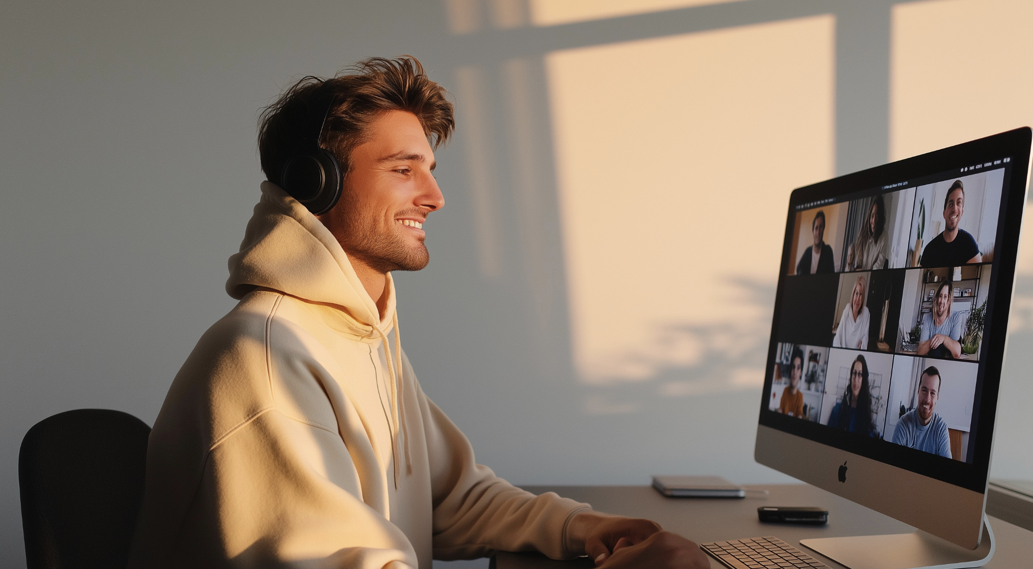 Man doing a video call