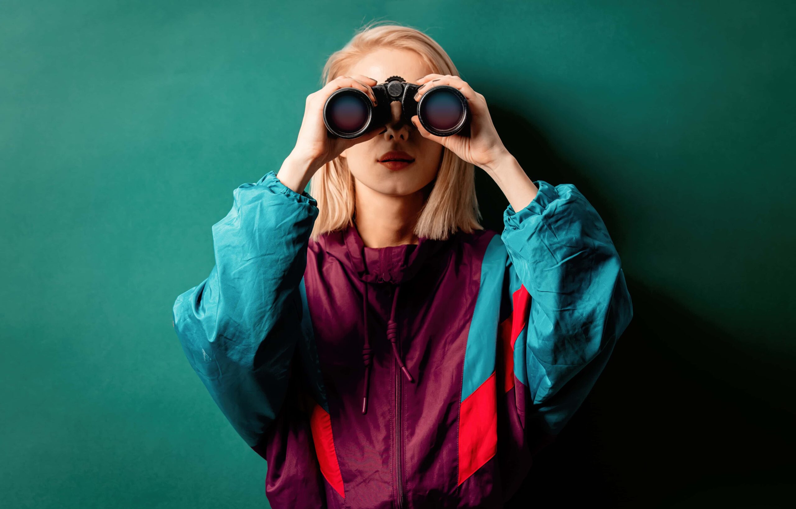 girl with a field glasses