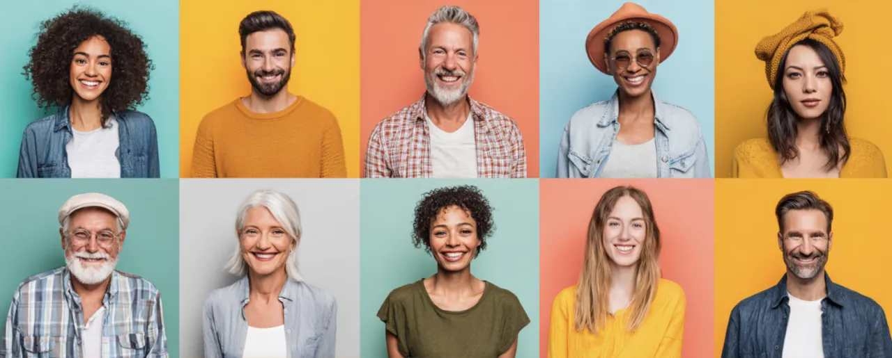 Group of diverse individuals symbolizing the idea of a sample in market research